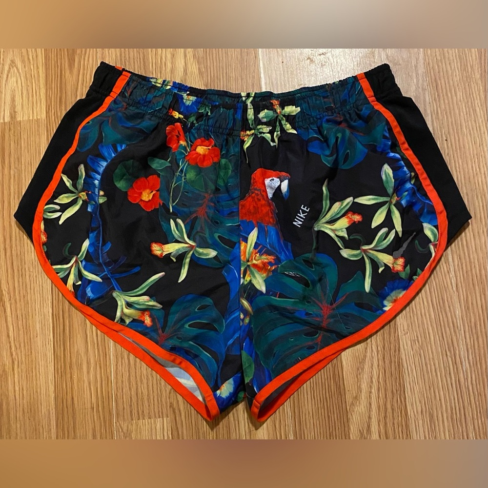 Nike Dri-Fit Women's Tropical Black and Red Shorts